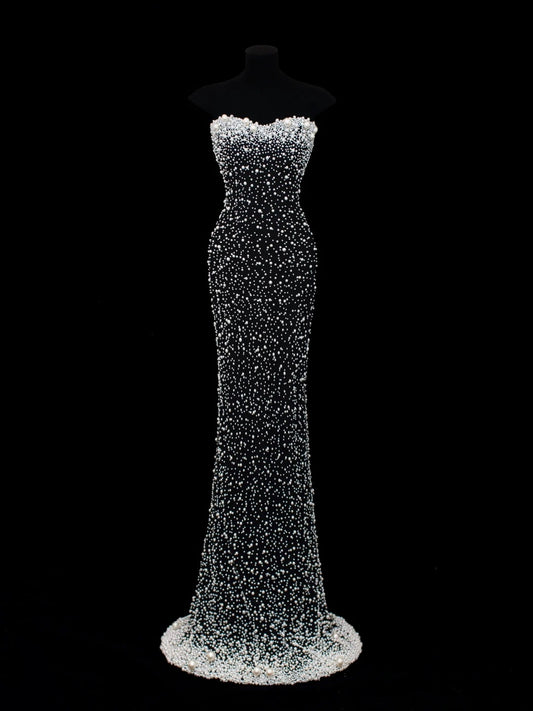 Affordable Sequin 1950s Formal Mermaid Sweetheart With Beaded Pearls Style Impress Long Prom Dresses Party Formal Gowns SA018