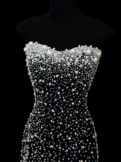 Affordable Sequin 1950s Formal Mermaid Sweetheart With Beaded Pearls Style Impress Long Prom Dresses Party Formal Gowns SA018