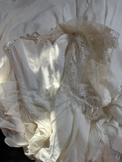 Ethereal Wedding Gowns Brides Dresses A line Spaghetti Strap for Bride Satin White Petite/Plus Size Bridal Gown With Beads For Women AS018