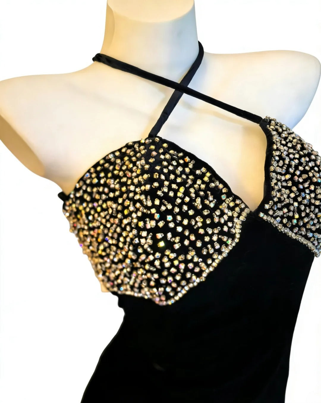 Unique Mermaid Halter Back With Split Side Beaded Bodice For Women Long Prom Dress 20th Birthday Gowns AS019