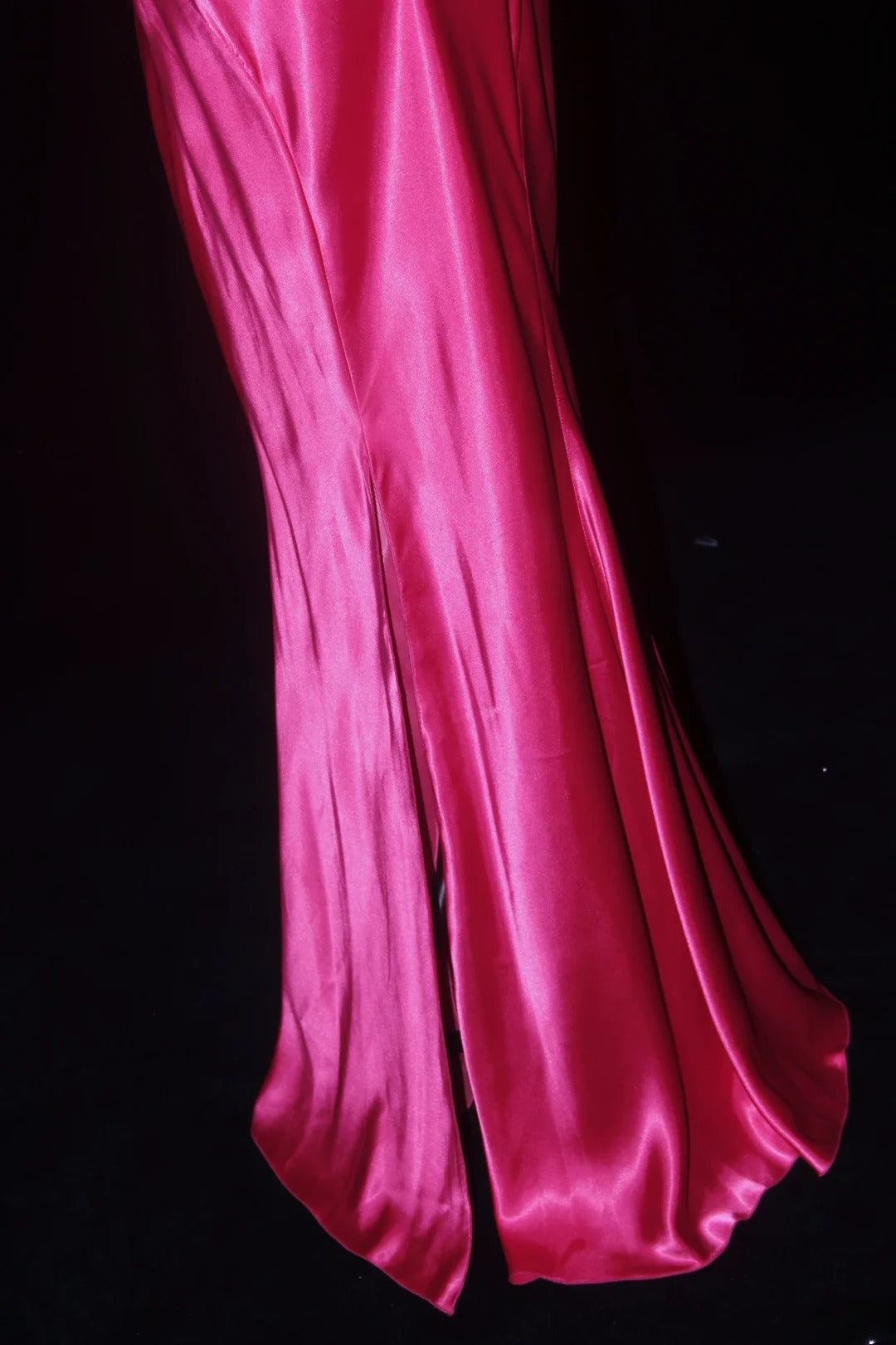 Vintage Prom Dresses 90s Formal Mermaid Spaghetti Straps Hot Pink Satin With Beadings Long Party Gowns Prom Dresses AS019