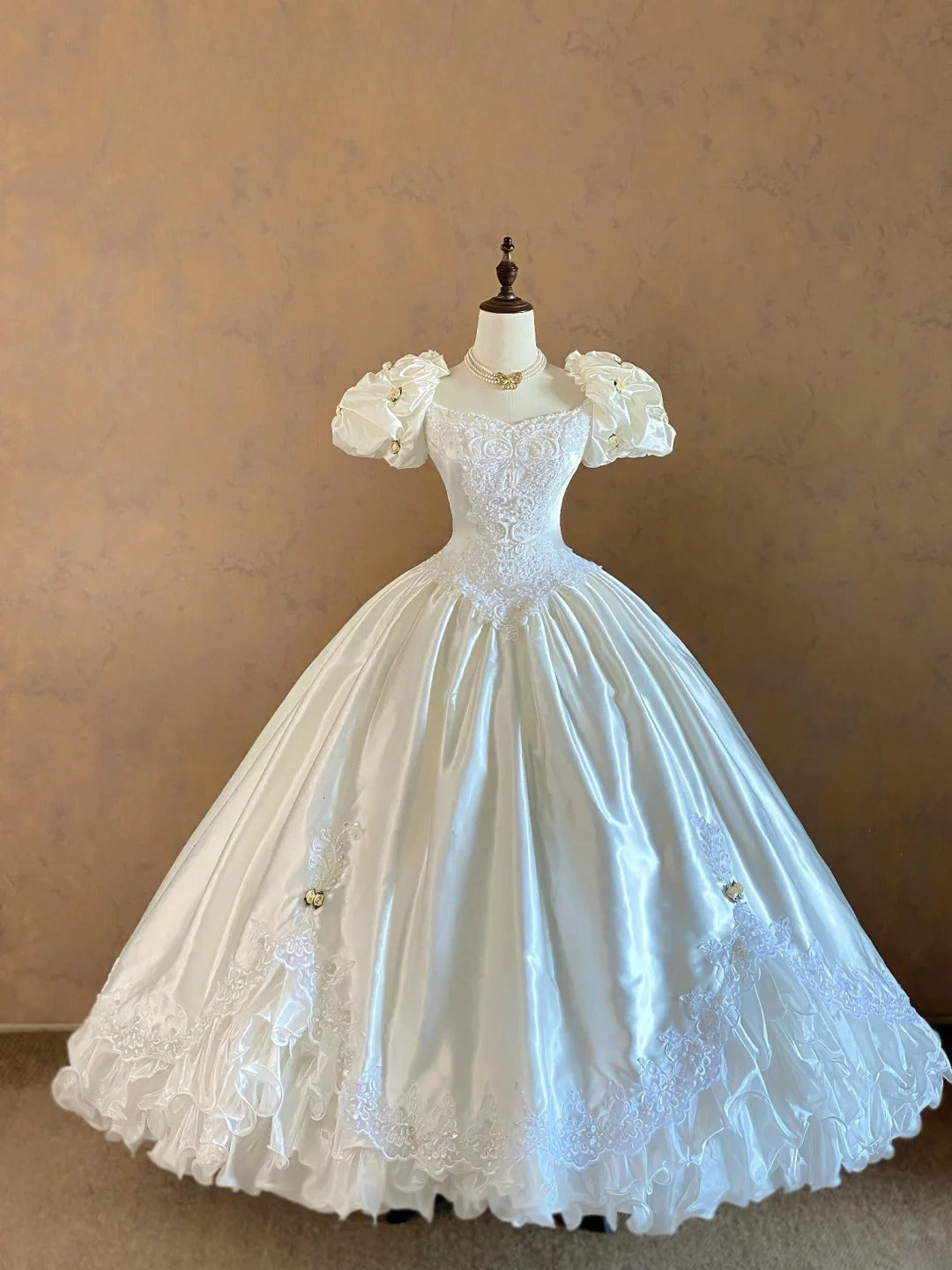 Wedding Dress Elegant Ball Gown Square Neck Bridal Gown Floor Length for Wedding Ceremony RB9016