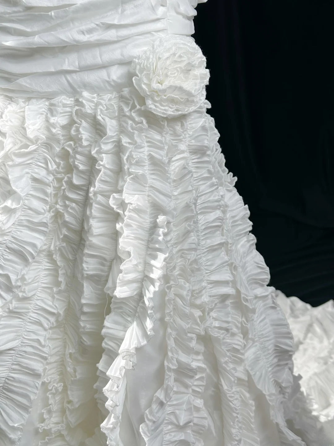 Vintage Mermaid One Shoulder White With Tiered Layers Brides Gown Bridal Dress Wedding Dresses Style RB7556