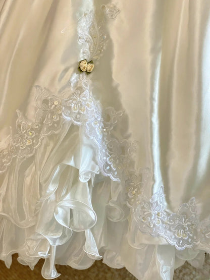 Wedding Dress Elegant Ball Gown Square Neck Bridal Gown Floor Length for Wedding Ceremony RB9016