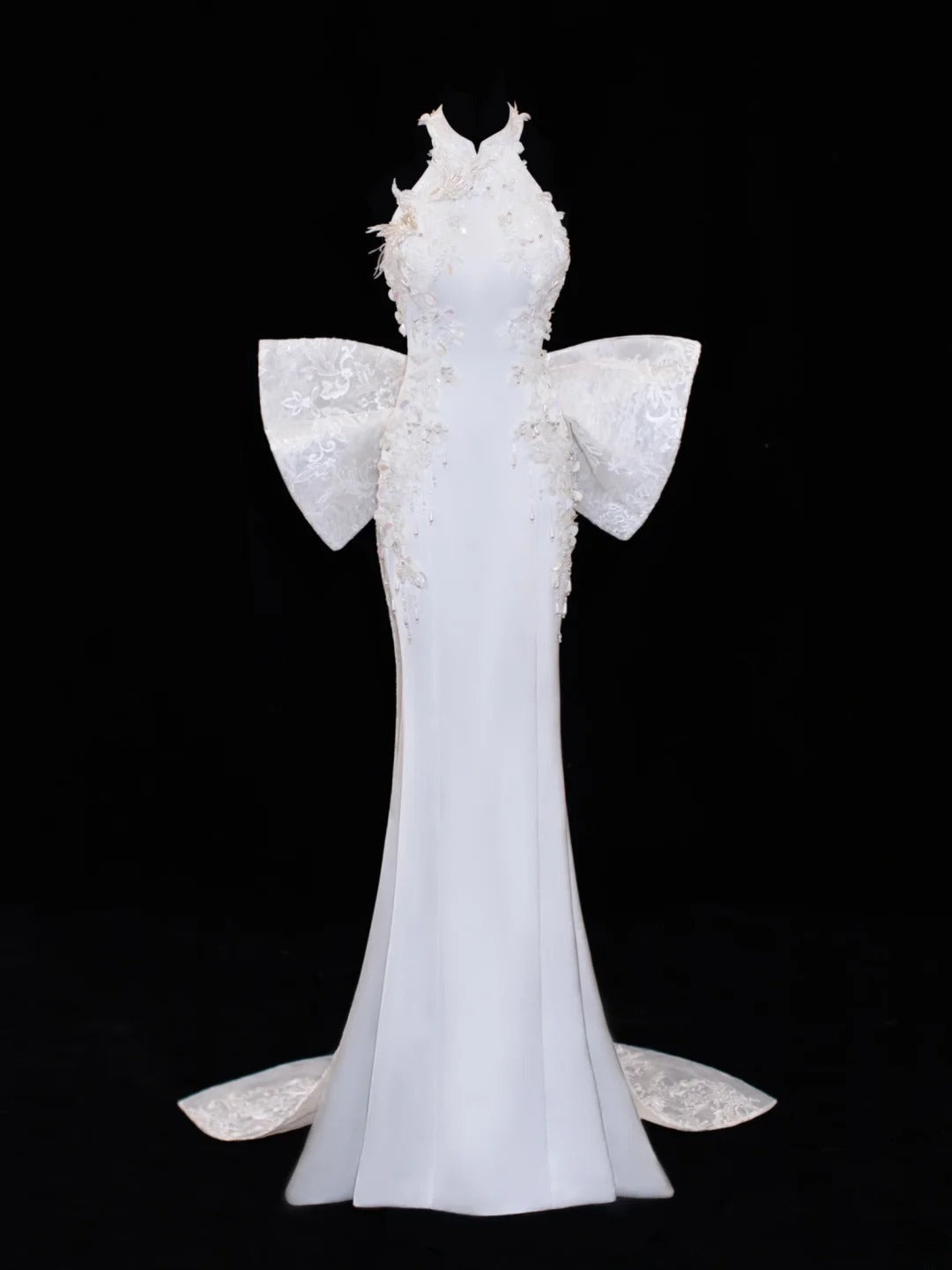 Princess Wedding Gowns Dresses Elegant Modest for Bride Mermaid High Neck White Petite/Plus Size Bridal Gowns For Women SA021