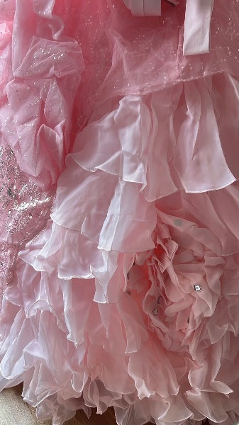 Sweet 16 Dresses Long Sweetheart Pink Tulle Floor Length Ball Gown Sweet Sixteen Birthday Gown RC0391