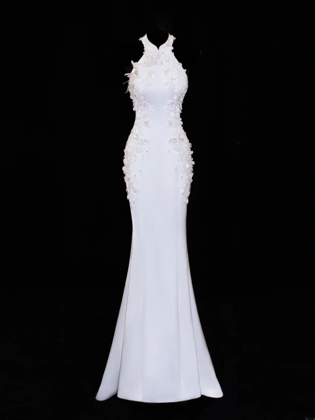 Princess Wedding Gowns Dresses Elegant Modest for Bride Mermaid High Neck White Petite/Plus Size Bridal Gowns For Women SA021