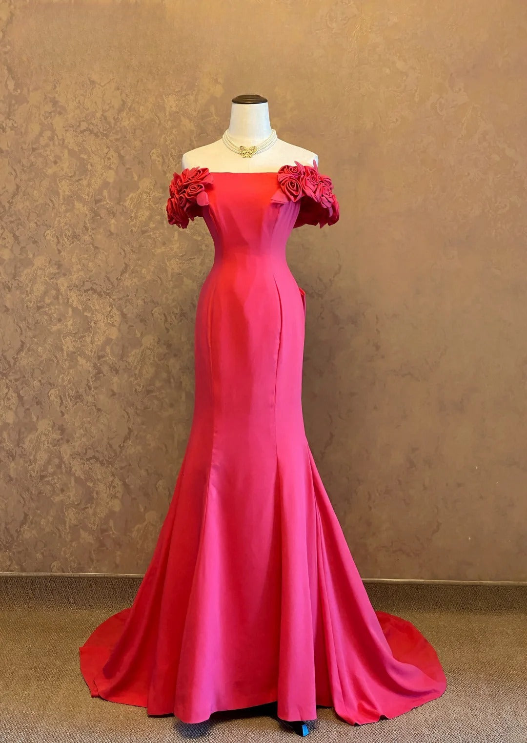 Vintage Prom Dresses Mermaid Off The Shoulder Pink 1950s Retro Classy Party Formal Outfits RB9018