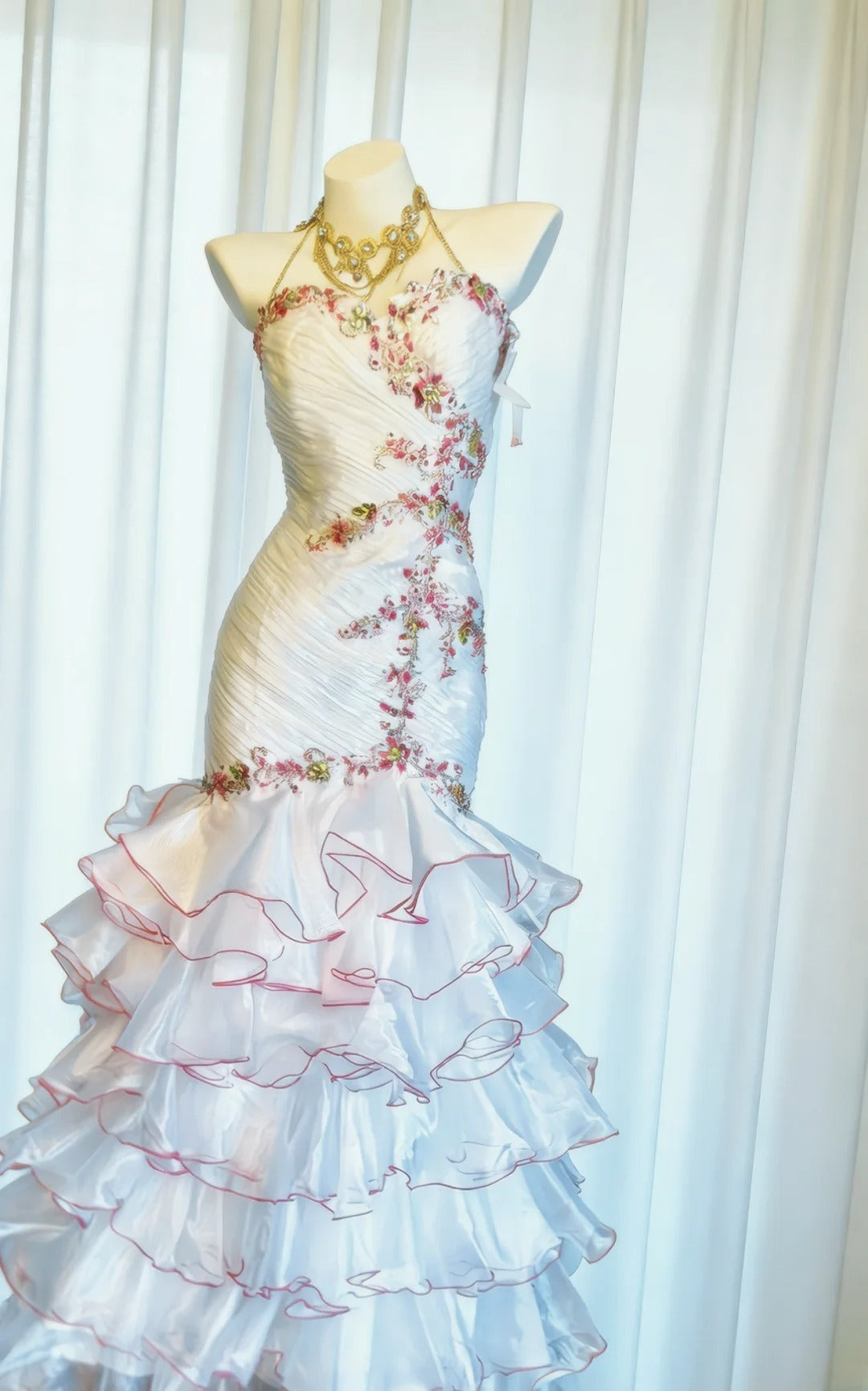 Unique Mermaid Sweetheart White With Lace 90s Beads For Women Party Dresses Long Prom Dress 20th Birthday Gowns AS022