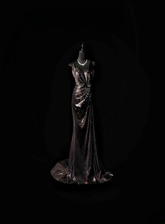 Vintage Prom Dresses Mermaid V Neckline Long 1950s Retro Classy Party Formal Outfits RB6370