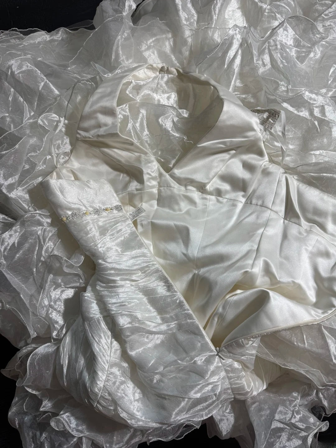 Timeless Women's Mermaid Halter Sleeveless White Taffeta Tiered Pleated With Beads Long Vintage Fitted 1920s Wedding Dresses AS022