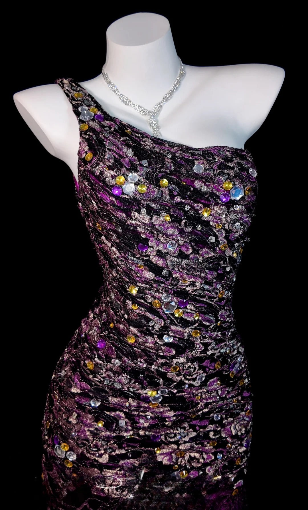 Grape Prom Dress Mermaid One Shoulder Lace Satin Modest Floor Length Formal Party Gown RB9827