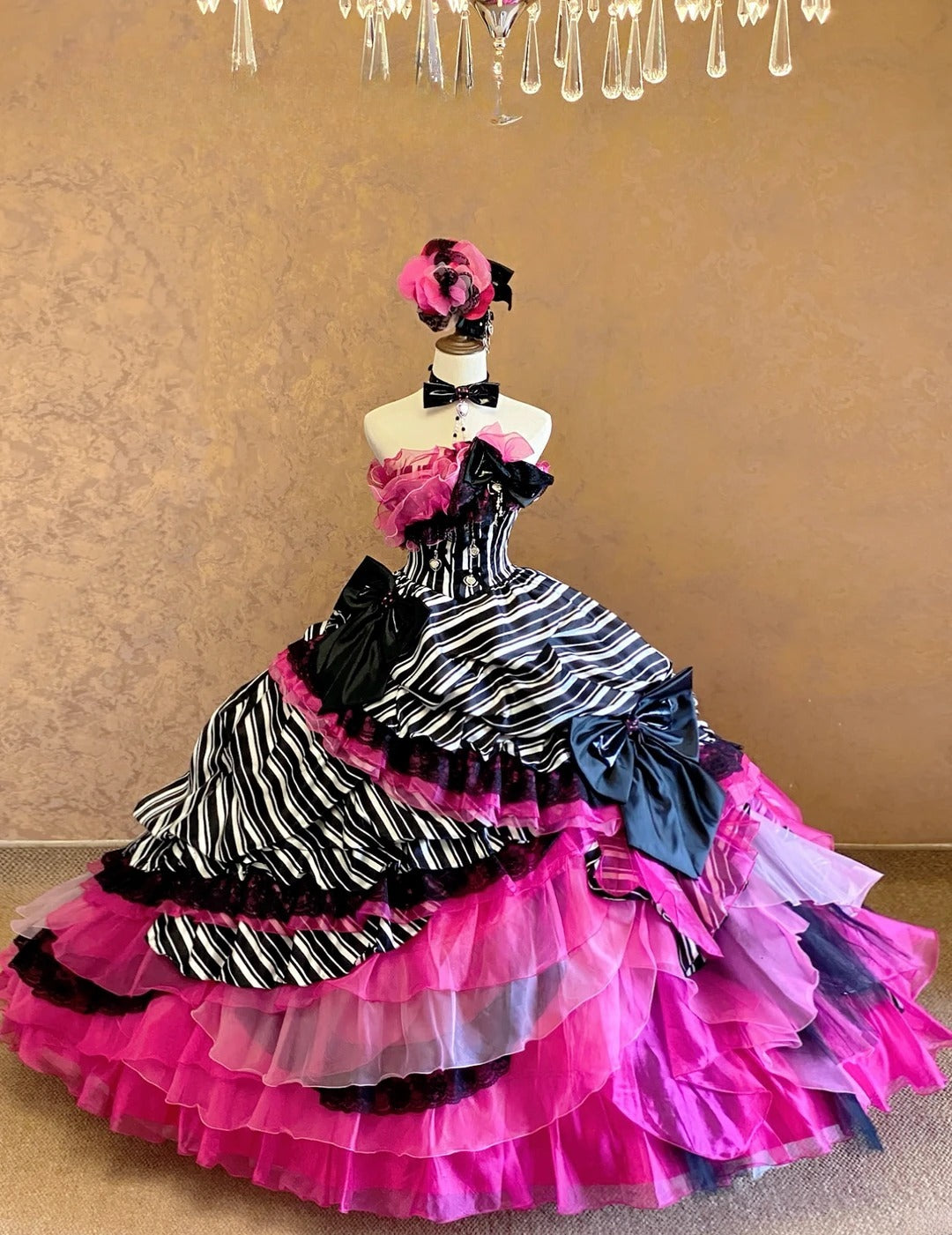 Glam Ball Gown Strapless Pink With Tiered Layers Quinceanera Dresses For Sweet 15 15 Anos Celebration Birthday Dress RB9019