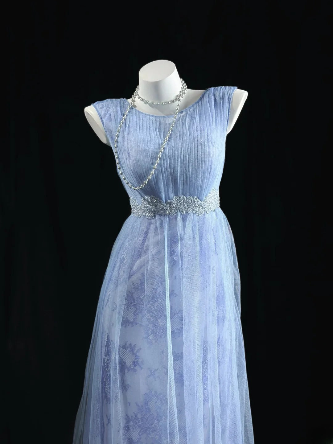 Modest Prom Dresses A Line Scoop Lavender Tulle With Lace Evening Dress Formal Outfits RB5833