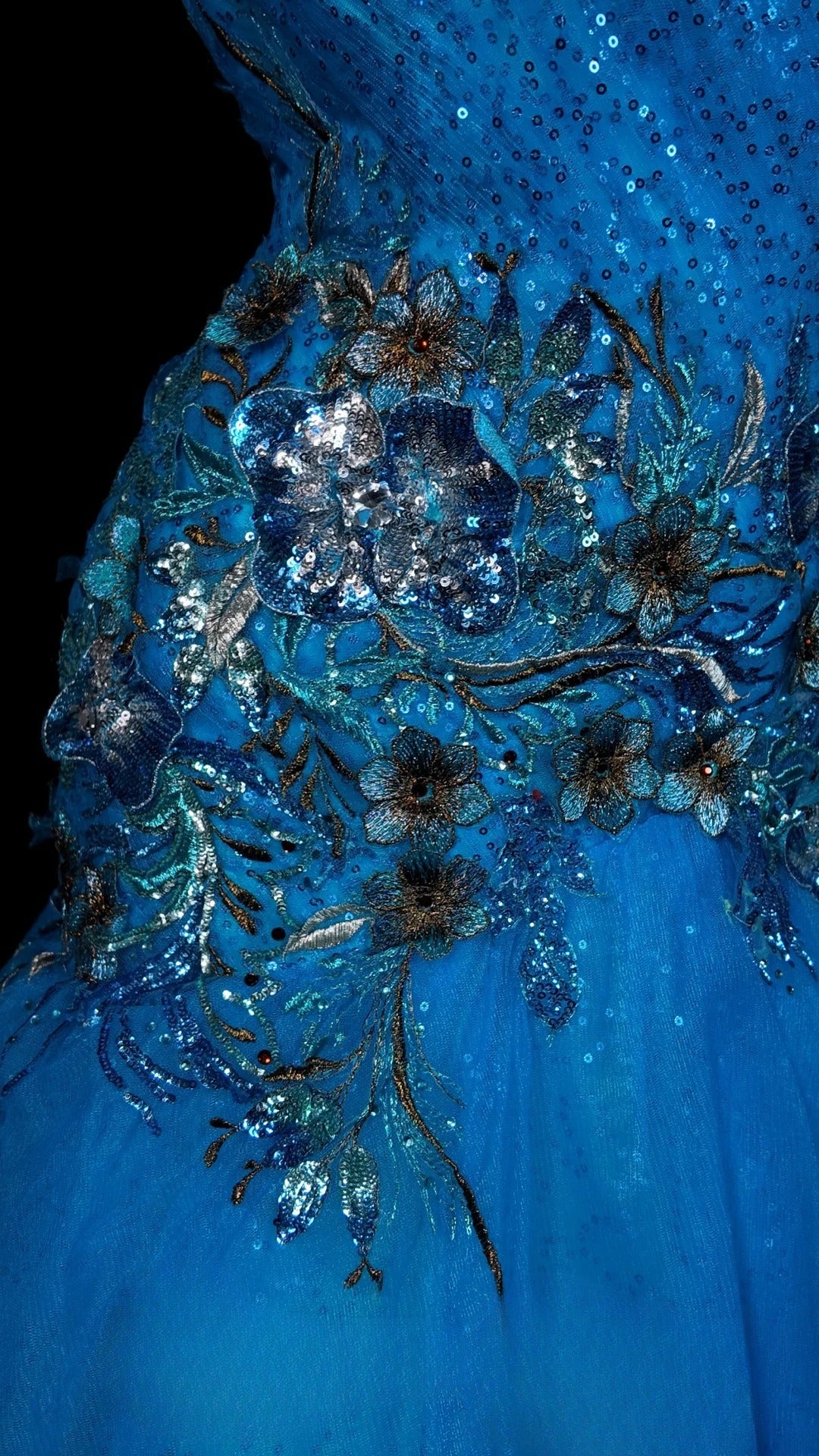 Blue Prom Dress Mermaid One Shoulder Lace Tulle Modest Floor Length Formal Party Gown RB9829