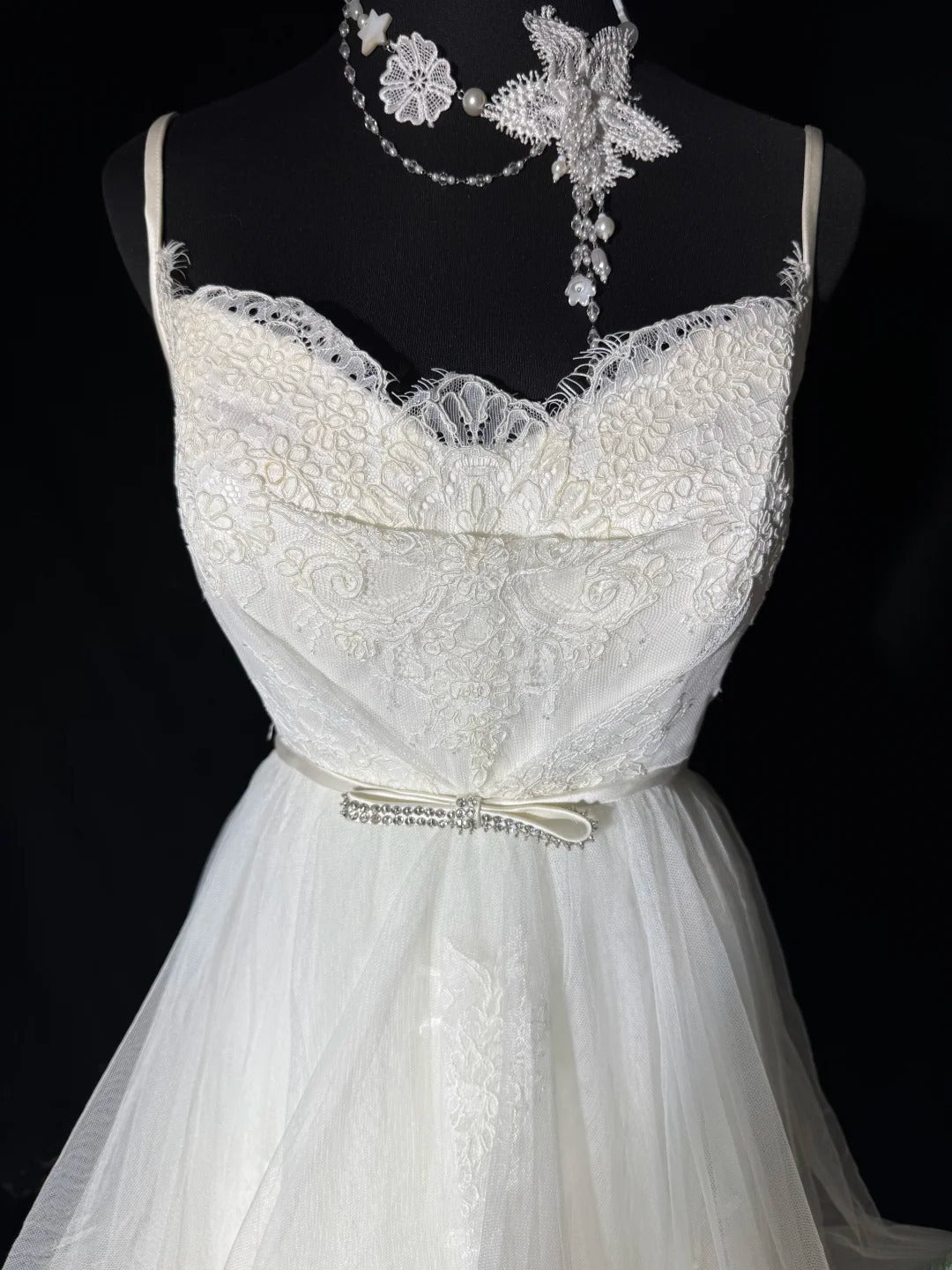 Ethereal Wedding Gowns Brides Dresses Ball Gown Spaghetti Strap For Bride Tulle White Petite/Plus Size Bridal Gown With Lace For Women AS025