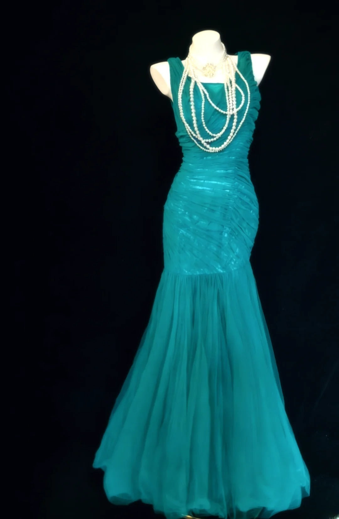 Vintage 90s Mermaid Square Neck Blue Tulle For Women Party Dresses Long Prom Dress 21st Birthday Outfits AS026