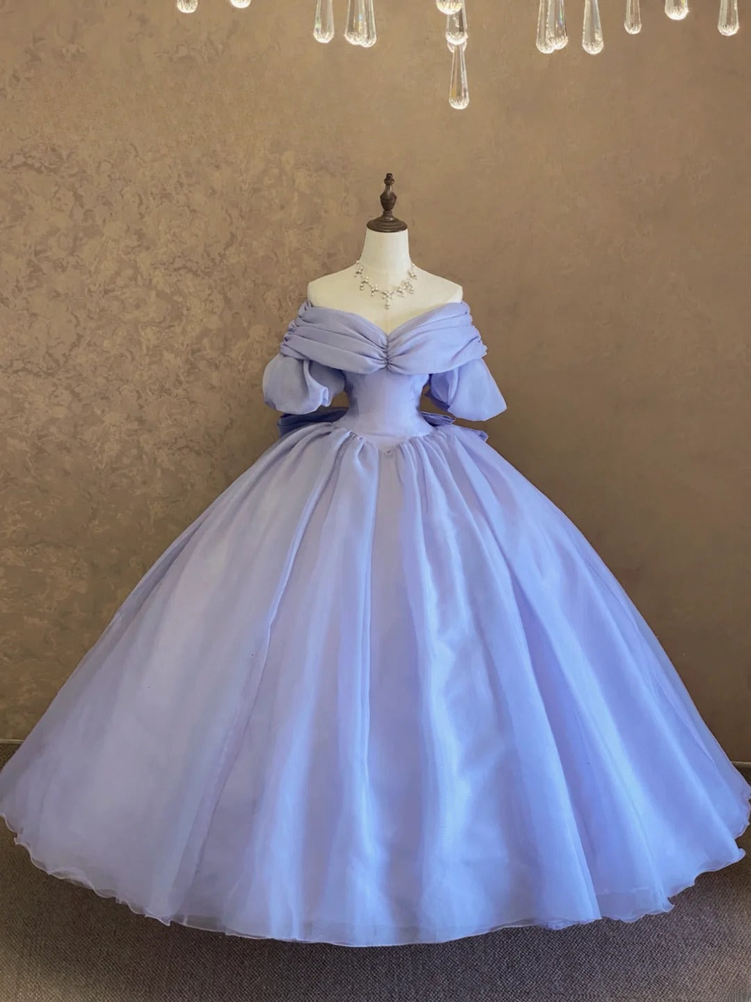 Glam Ball Gown Off The Shoulder Lilac With Sleeves Quinceanera Dresses For Sweet 15 15 Anos Celebration Birthday Dress RB9021