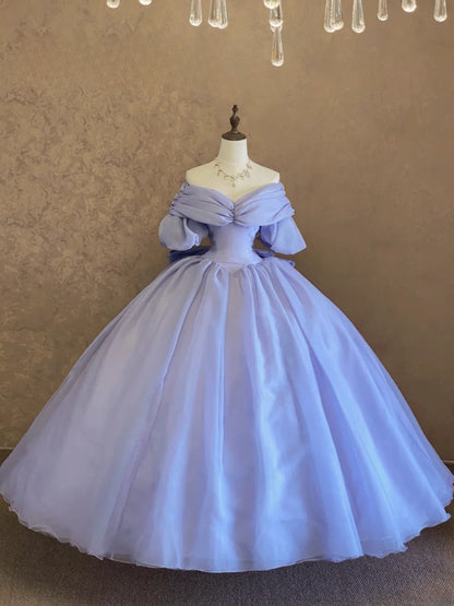 Glam Ball Gown Off The Shoulder Lilac With Sleeves Quinceanera Dresses For Sweet 15 15 Anos Celebration Birthday Dress RB9021