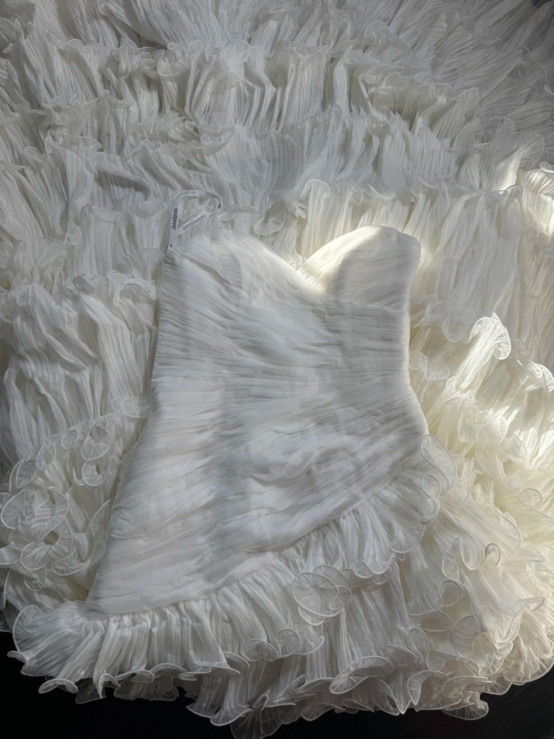 Timeless Women's Mermaid Strapless Sweetheart Sleeveless White Tulle Tiered Pleated With Beads Long Vintage Fitted 1920s Wedding Dresses AS026