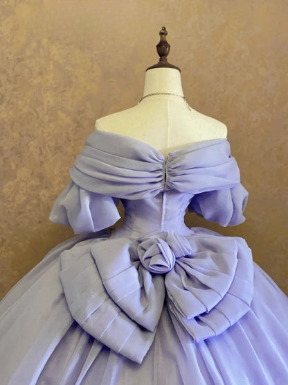 Glam Ball Gown Off The Shoulder Lilac With Sleeves Quinceanera Dresses For Sweet 15 15 Anos Celebration Birthday Dress RB9021
