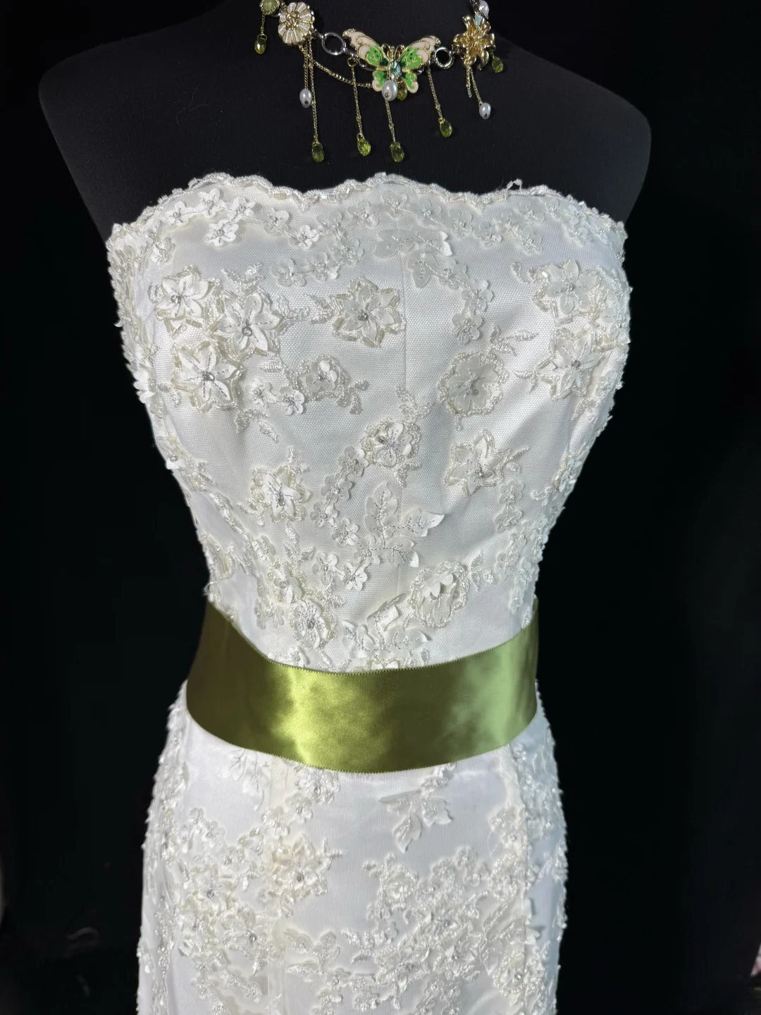 Timeless Women's Mermaid Strapless Sleeveless White Lace Long Vintage Fitted 1920s Wedding Dresses AS027