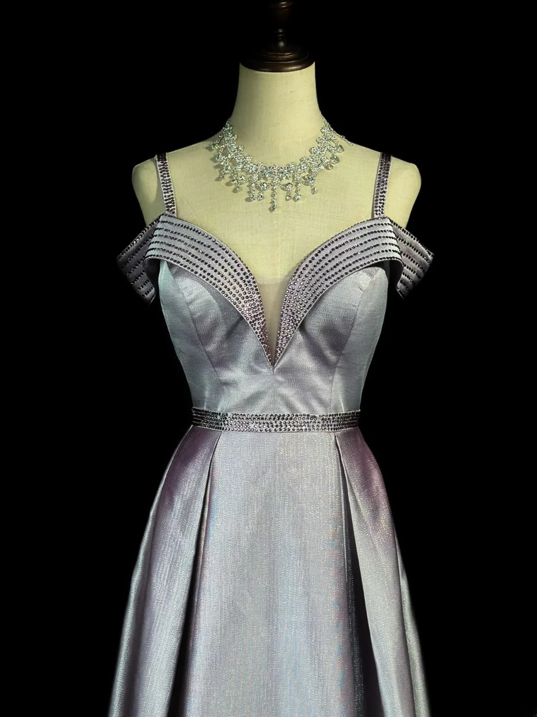 Modest Prom Dresses A line Spaghetti Strap Pink Satin With Beading Evening Dress Formal Outfits RB5836