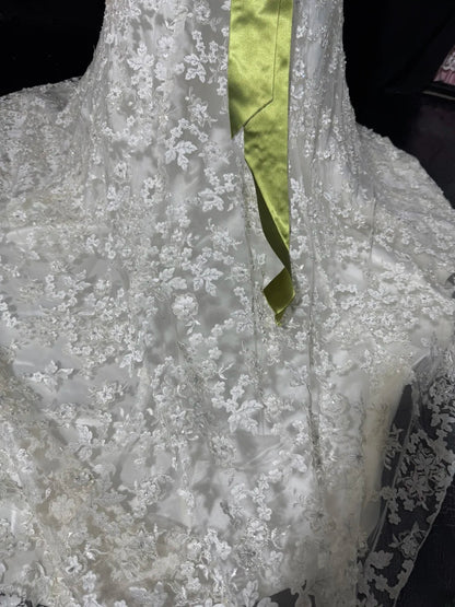 Timeless Women's Mermaid Strapless Sleeveless White Lace Long Vintage Fitted 1920s Wedding Dresses AS027