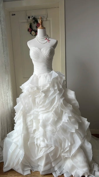 Sweet 16 Dresses Long Sweetheart White With Tiered Floor Length Ball Gown Sweet Sixteen Birthday Gown RC0398