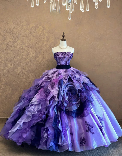 2027 New Quinceanera Dress Elegant Sweet 15 Purple With Tiered Formal Gown for 15th Birthday Party RB9022