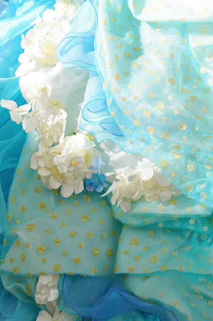 Elegant Quinceanera Dress Lace Blue Floor Length Sweet 15 Celebration Formal Gown RB9023