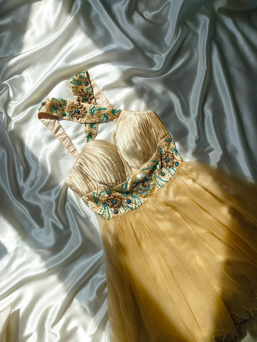 Vintage A line V Neck Champagne Tulle Hoco Gowns Short 16th Birthday Dress Homecoming Dresses Cocktail Gown AS029