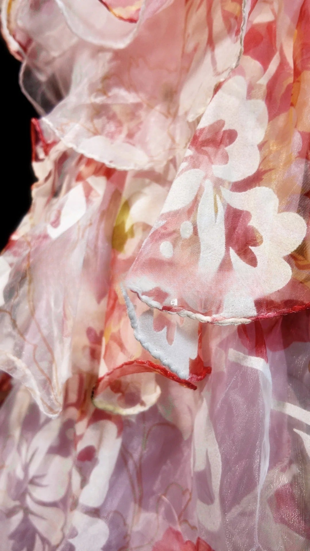 Floral Prom Dress Ball Gown Strapless Pink High Low Modest Formal Party Gown RB9833