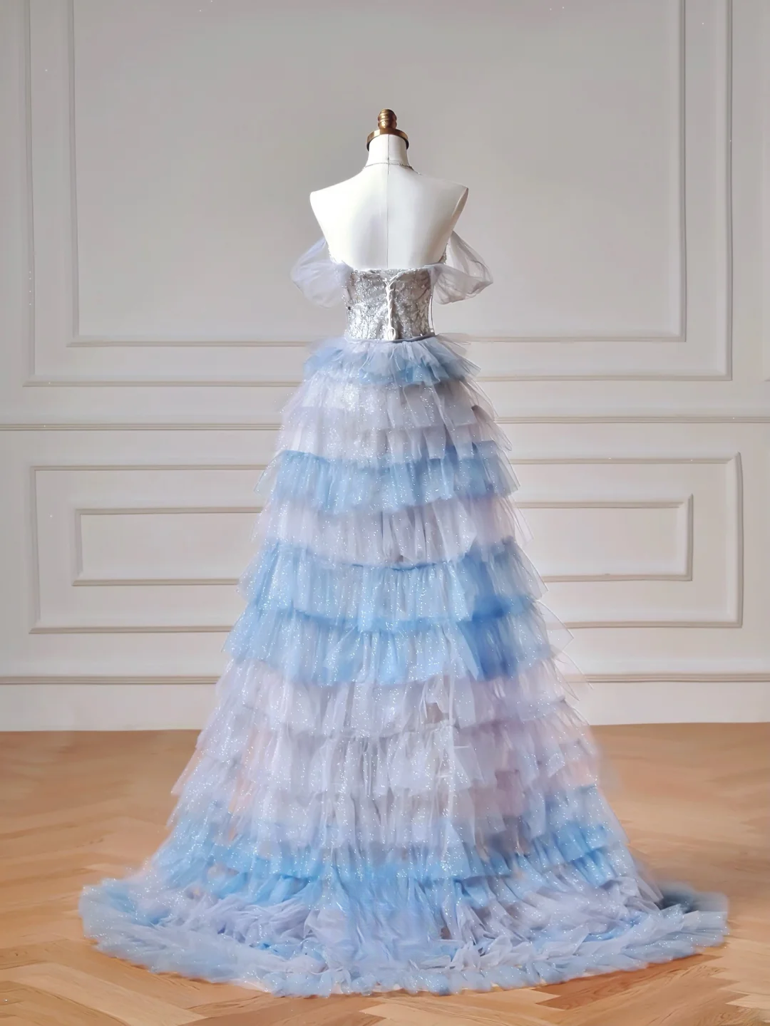 Sparkly Prom Dresses Aesthetic Mermaid Strapless Blue With Pleated Tassel Inspo Impress Long Party Formal Gown For Teenagers High Schools AQ033