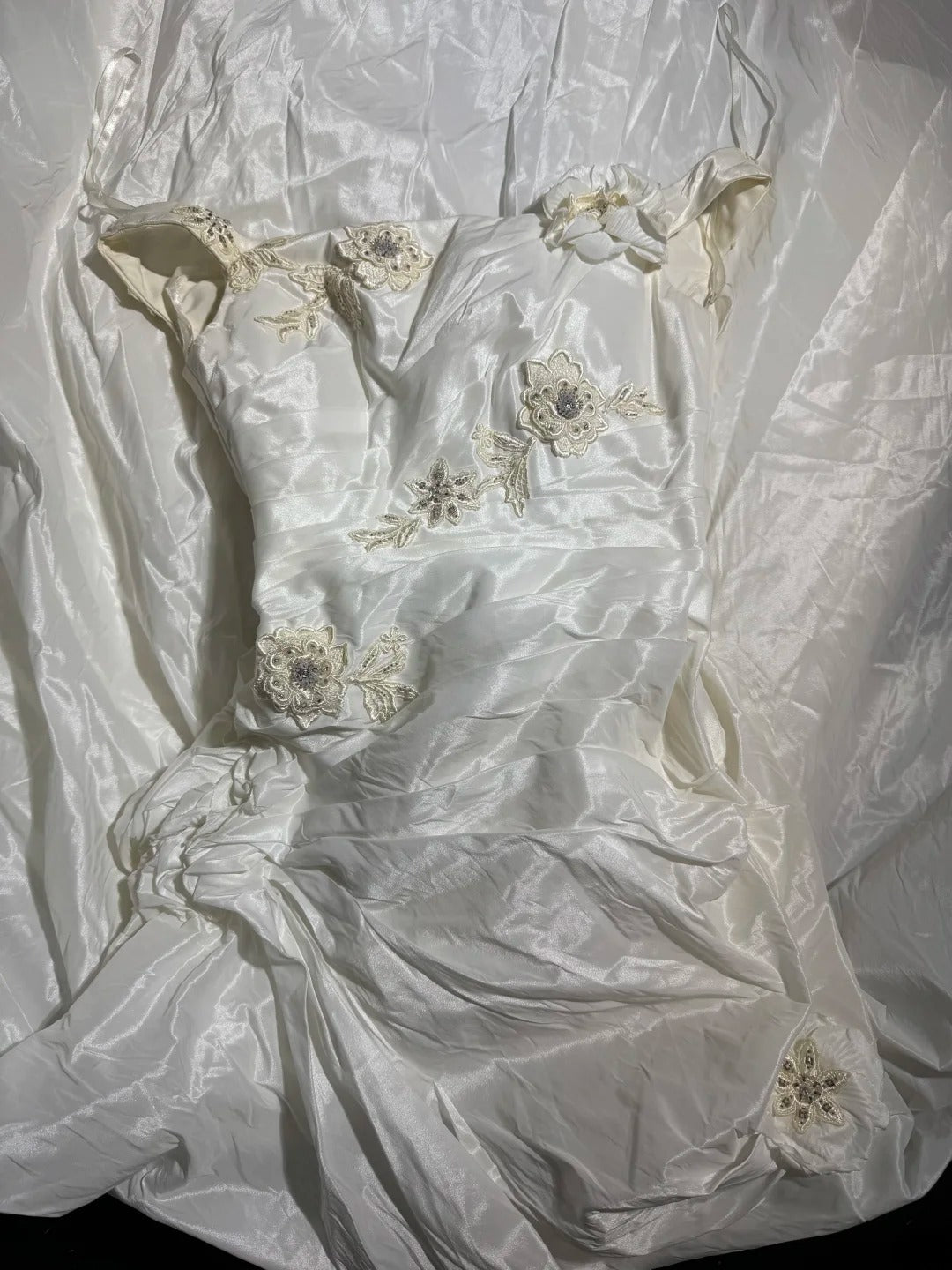 Simple Mermaid Off The Shoulder With Short Sleeves White Lace Tiered Long Vintage Fitted 1920s Wedding Dresses AS033