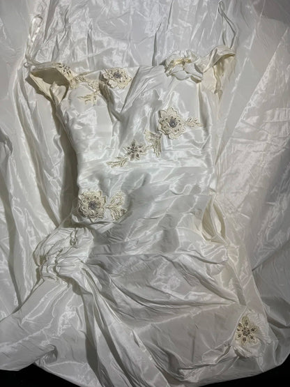 Simple Mermaid Off The Shoulder With Short Sleeves White Lace Tiered Long Vintage Fitted 1920s Wedding Dresses AS033