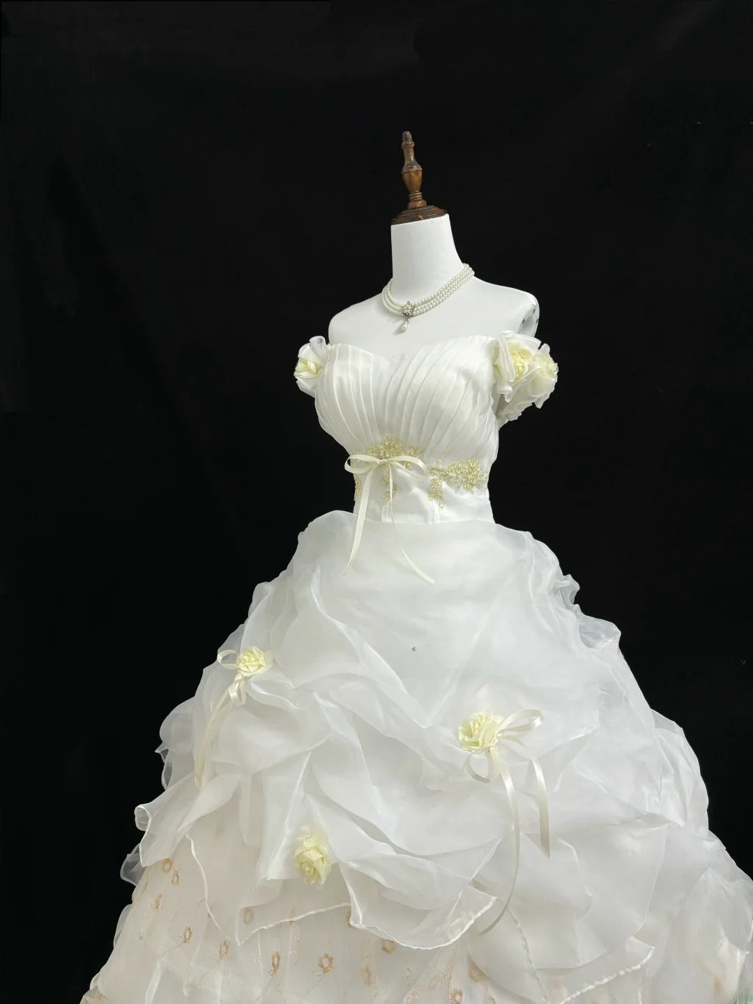 Classy Ball Gown Off The Shoulder White With Lace Appliqued Quince Dress Voluminous Sweet 16 Quinceanera Dresses Vestido de RB7405