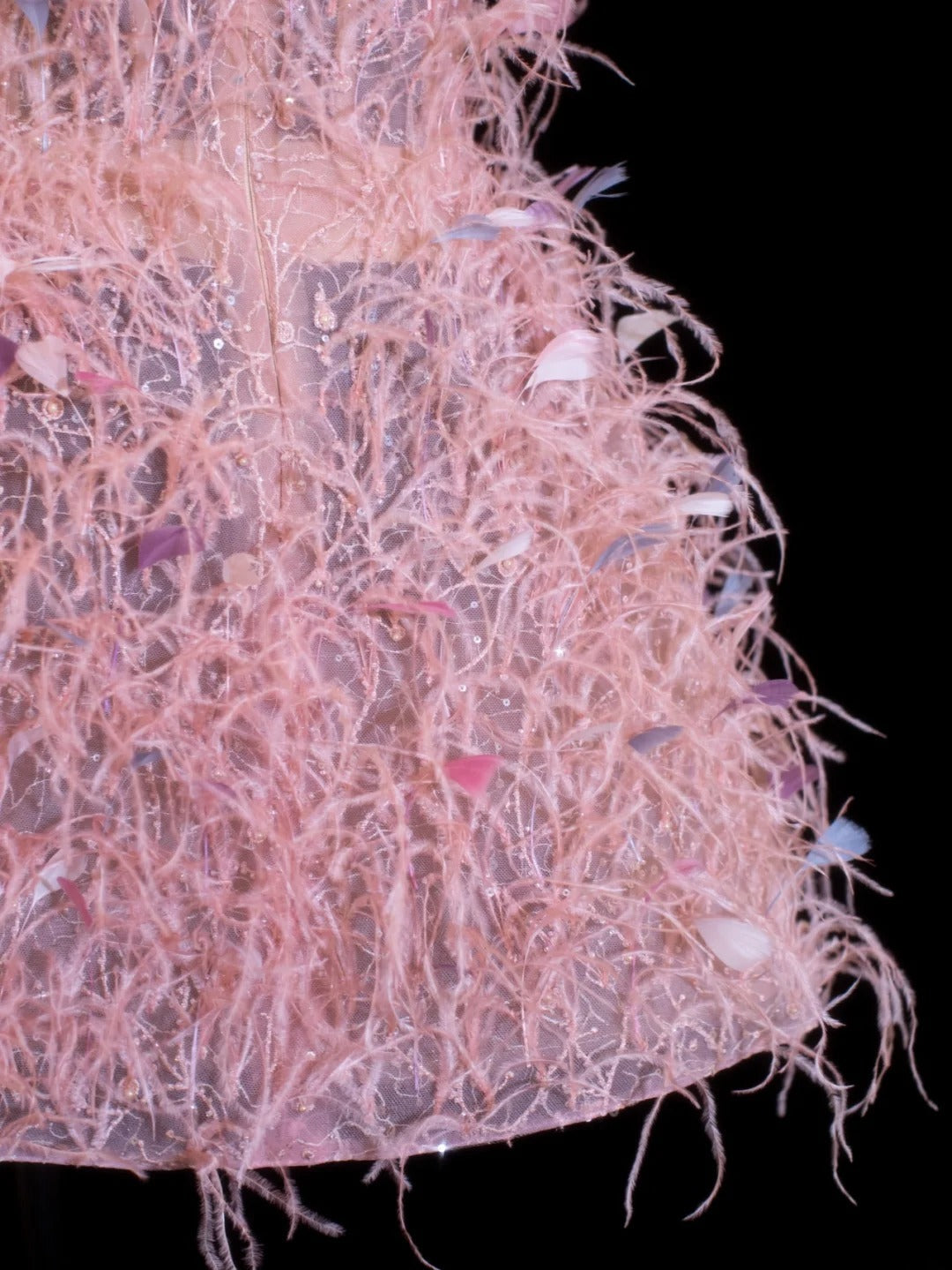 Aesthetic Ball Gown Short Prom Dress Feathers 16th Birthday Dress Homecoming Dresses Cocktail Gown SA034