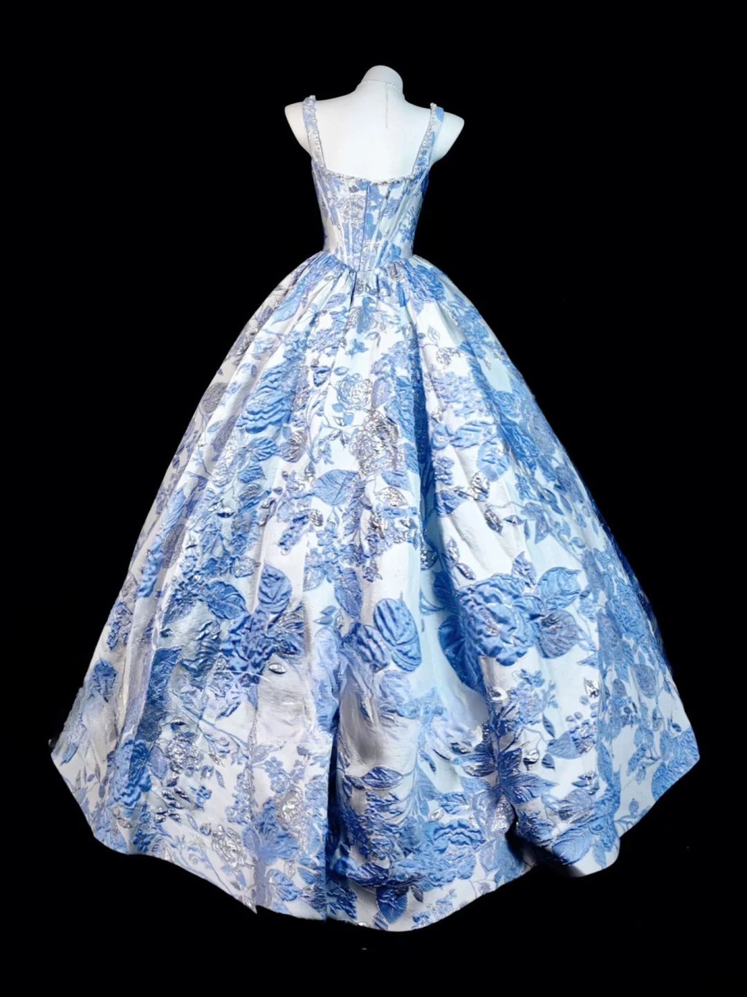 Sweet 16 Dress Blue Ball Gown Square Neck With Beading Sweet Sixteen Dress RB9836