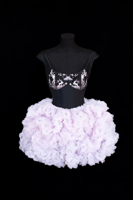 Aesthetic Ball Gown Short Prom Dress Lilac Floral 16th Birthday Dress Homecoming Dresses Cocktail Outfits SA035