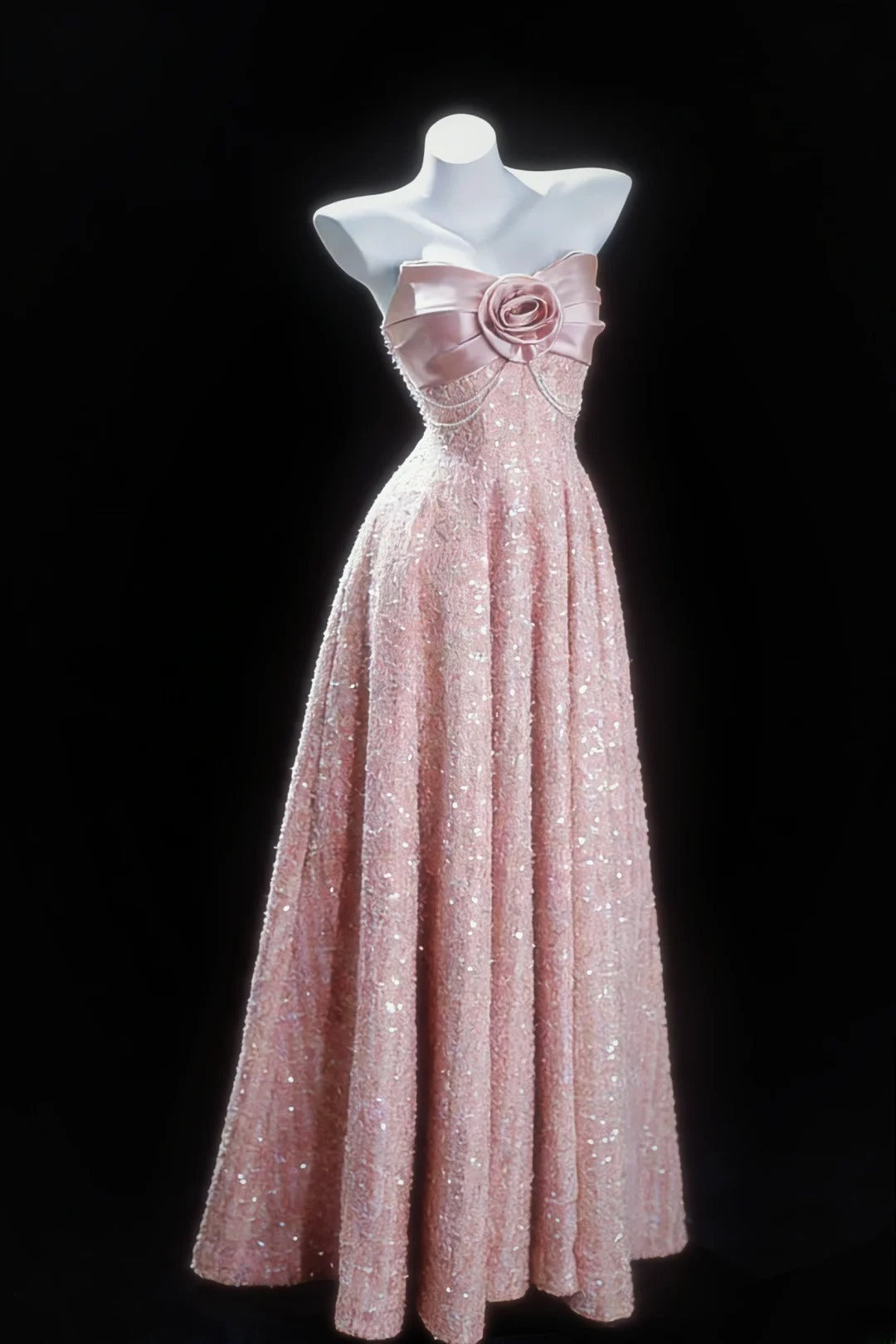 Cute A line Sweetheart With Strap Pink Velvet Sequin For Women Long Prom Dresses Senior High School 21st Birthday Outfits AS035