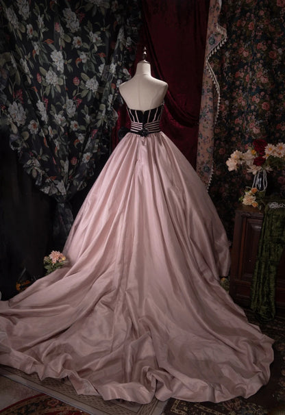 Charming Ball Gown Sweetheart Satin With Bow Long Quince Dress Quinceanera Dresses Formal Birthday Outfits RB8060