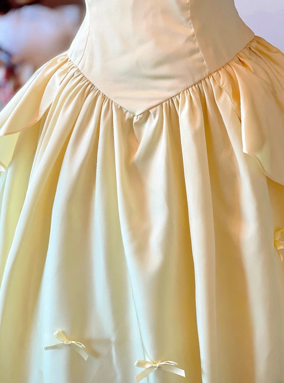Vintage Prom Dresses Ball Gown Yellow Floor Length Evening Party Formal Outfits RB9029