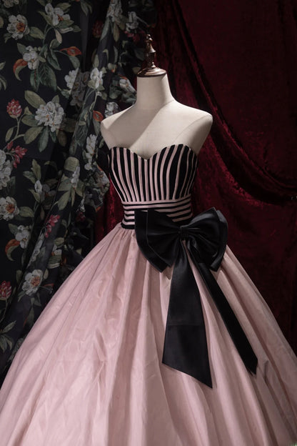 Charming Ball Gown Sweetheart Satin With Bow Long Quince Dress Quinceanera Dresses Formal Birthday Outfits RB8060