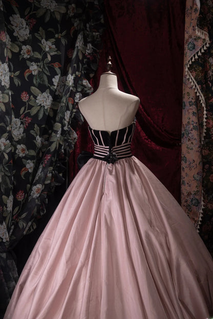 Charming Ball Gown Sweetheart Satin With Bow Long Quince Dress Quinceanera Dresses Formal Birthday Outfits RB8060