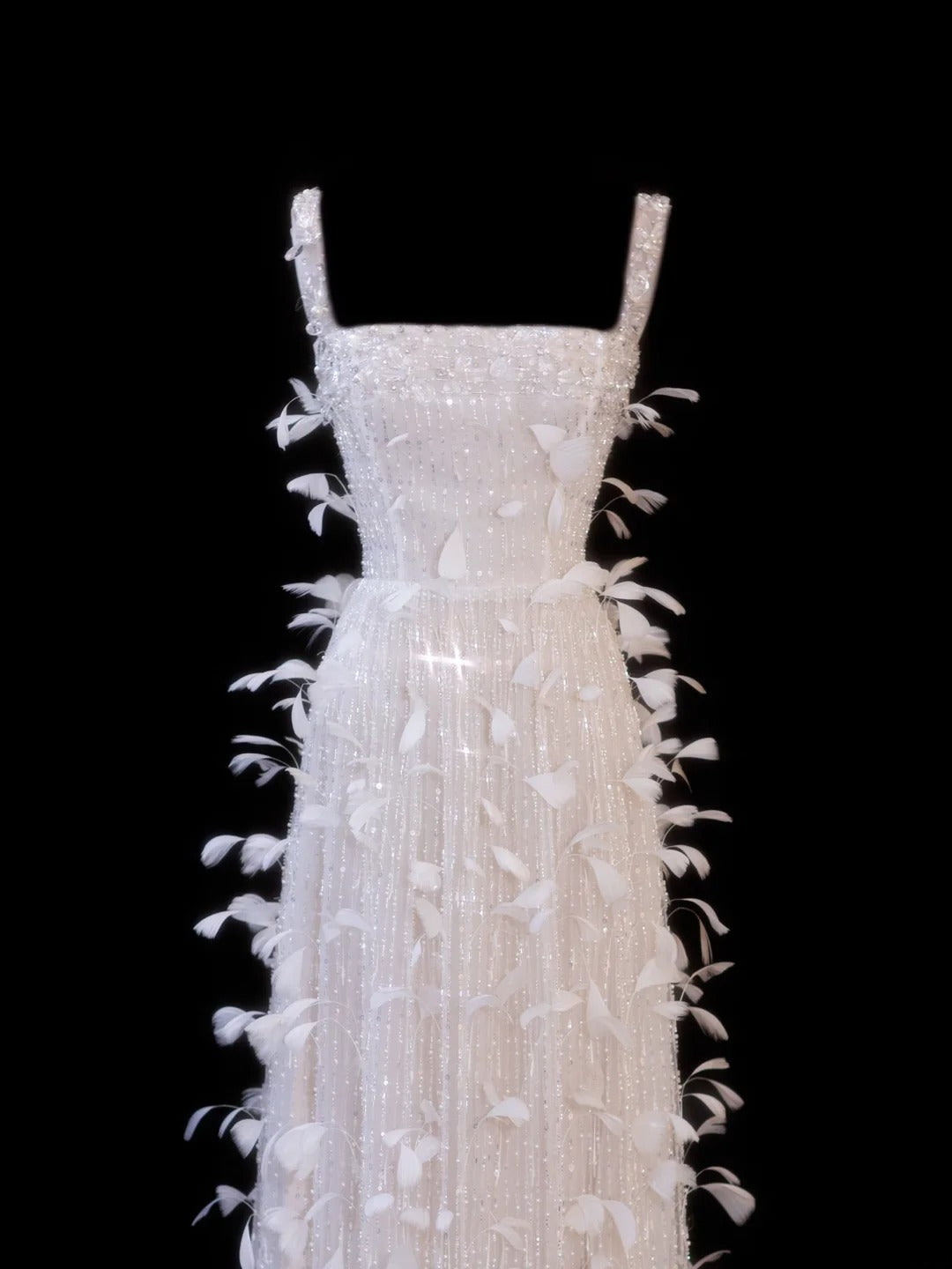 Affordable Sequin 1950s Formal A line Square Neck Sequins Feathers With Beads Style Impress Long Prom Dresses Party Gowns SA036