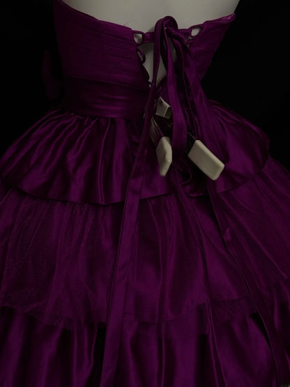 2026 Ball Gown Strapless Grape Mini Graduation Dresses Short High School For 8th Grade Senior Inspo Homecoming Gown RB3374