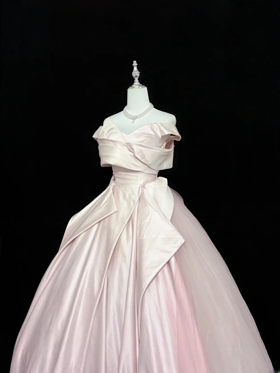 Classy Ball Gown Off The Shoulder Pink Satin With Ruffled Quince Dress Voluminous Sweet 16 Quinceanera Dresses Vestido de RB7408