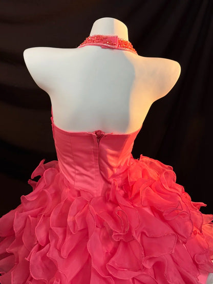 2026 Ball Gown Halter Pink Mini Graduation Dresses Short High School For 8th Grade Senior Inspo Homecoming Gown RB3375