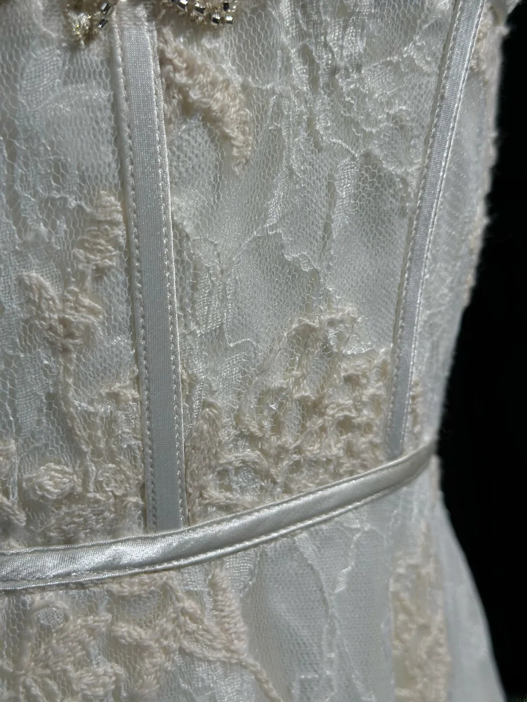 Elegant Prom Dresses A Line Spaghetti Strap Lace With Sequined Evening Dress Formal Outfits RB5846